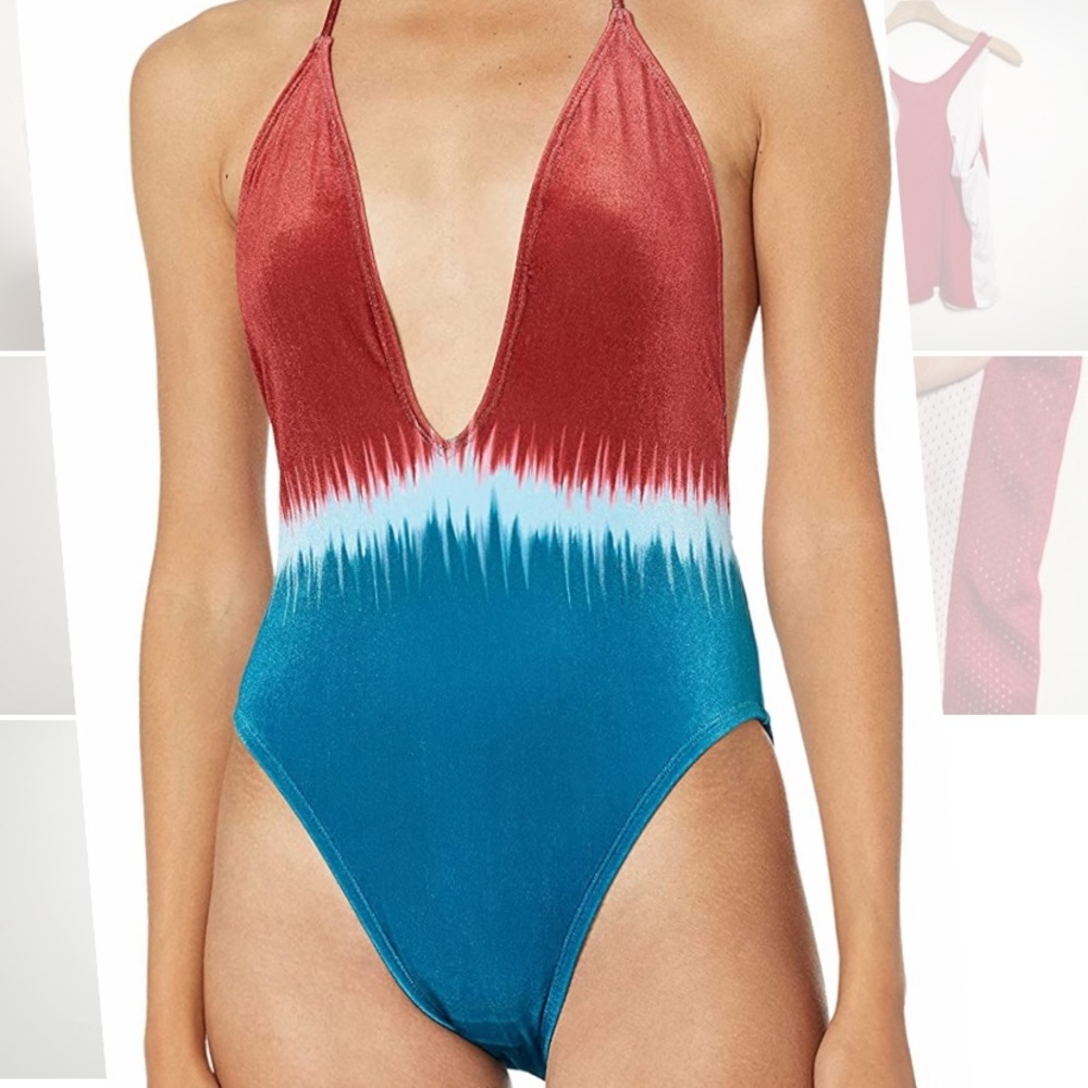 The Bikini Lab Dip Dye Velvet One Piece Swim Suit‎